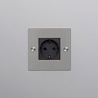 Розетка 1G Schuko Type F steel