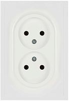 Розетка ЭРА Galaxy 15-2107-01 без заземления двойная 2X2P 16А-250В IP20 белый Б0071697