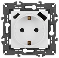 Розетка ЭРА Elegance 14-4108-01М 2P+E 16A-250В со шторками с USB type-A+C 5В-3А белый матовый Б0067710