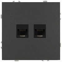 Розетка ЭРА Galaxy 15-3108-06 информационная двойная 2XRJ45 IP20 графит Б0070766