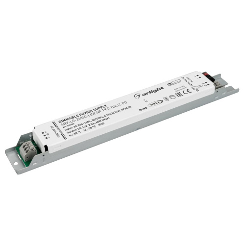Блок питания Arlight ARV-LG-24060-LINEAR-PFC-DALI2-PD (24V, 2.5A, 60W) 049480