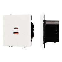 Механизм розетки с быстрой USB зарядкой SCT-NOBE-MUAC-SFPL-FC-WH (65W, QC3) Arlight 054316