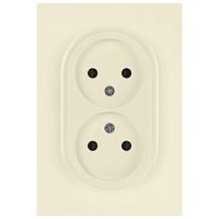 Розетка ЭРА Arktik 16-2107-02 без заземления двойная 2X2P 16А-250В слоновая кость Б0071682