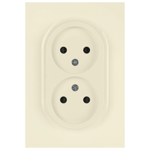 Розетка ЭРА Arktik 16-2107-02 без заземления двойная 2X2P 16А-250В слоновая кость Б0071682