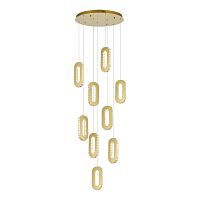 SL6506.203.09 Светильник подвесной ST-Luce Золотистый/Золотистый, Прозрачный LED 9*9W 3000K ALLUNGO