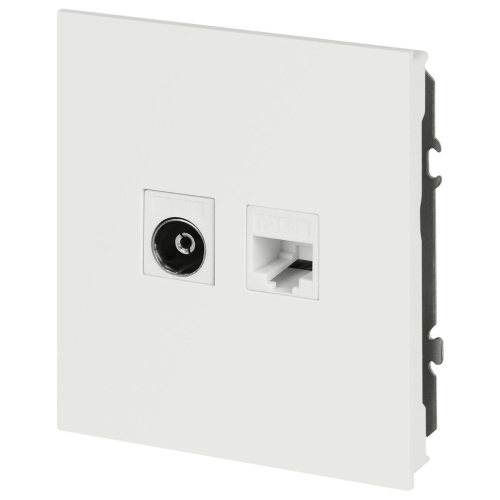 Розетка ЭРА Arktik 16-3110-08 комбинированная RJ45+TV белый матовый Б0070501 фото 5