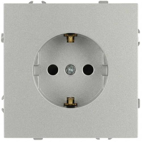 Розетка ЭРА Galaxy 15-2101-03 c заземлением 2P+E Schuko 16А-250В IP20 алюминий Б0070624