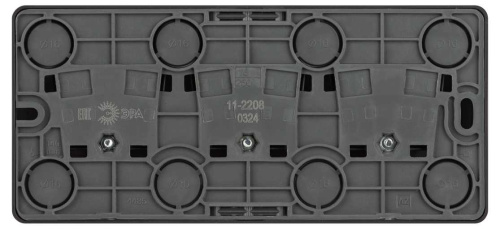 Розетка ЭРА Эксперт 11-2208-05 тройная с заземлением 3х2P+E Schuko IP20 16A-250В ОУ антрацит Б0063007 фото 5