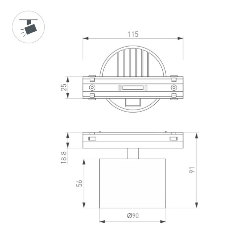 Трековый светодиодный светильник Arlight Mag-Vibe-Rondo-R90-10W Day4000 044475 фото 3 Трековый светодиодный светильник Arlight Mag-Vibe-Rondo-R90-10W Day4000 044475 фото 3