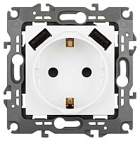 Розетка ЭРА Серия 12 12-4109-01М 2P+E 16A-250В штор. с 2xUSB 5В-3А белый матовый Б0065728