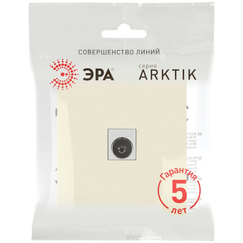 Розетка ЭРА Arktik 16-3101-02 TV одиночная слоновая кость Б0070465 фото 3