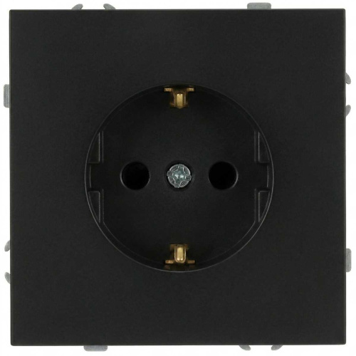 Розетка ЭРА Galaxy 15-2101-05 c заземлением 2P+E Schuko 16А-250В IP20 антрацит Б0070627