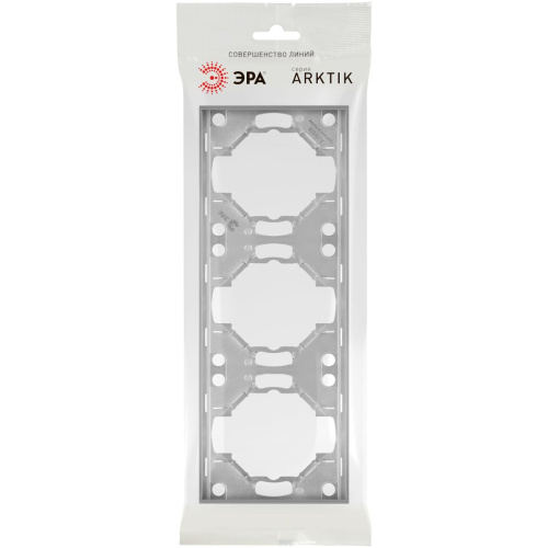 Рамка для розеток и выключателей ЭРА Arktik 16-5003-03 на 3 поста алюминий Б0070566 фото 3