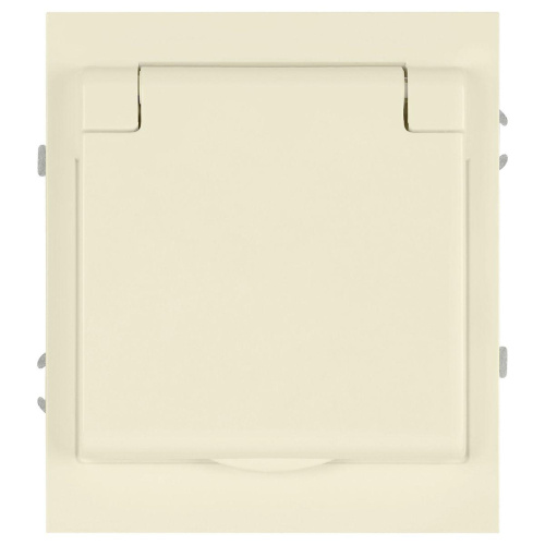 Розетка ЭРА Arktik 16-2103-02 с заземлением 2P+E Schuko со шторками с крышкой 16А-250В слоновая кость Б0070435