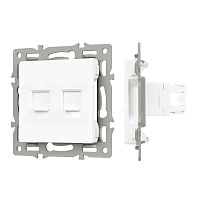 Механизм компьютерной розетки двойной SCT-MPC2-PL-WH (RJ-45, CAT6) Arlight 045336