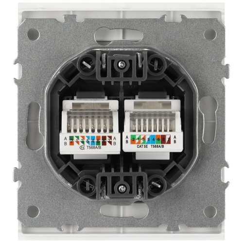 Розетка ЭРА Arktik 16-3108-08 информационная двойная 2XRJ45 белый матовый Б0070491 фото 4