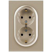 Розетка ЭРА Arktik 16-2104-04 двойная с заземлением 2X2P+E Schuko 16А-250В шампань Б0070447