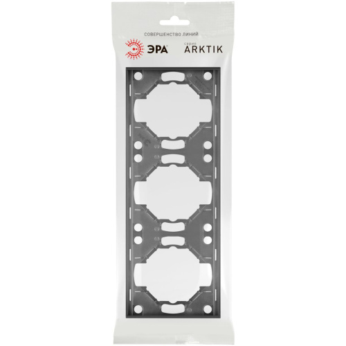 Рамка для розеток и выключателей ЭРА Arktik 16-5003-06 на 3 поста графит Б0070569 фото 3