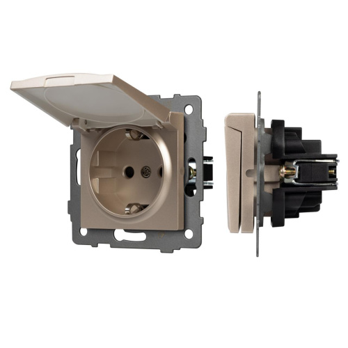 Механизм розетки влагозащищённый SCT-MCP-PL-GD-V (250V, 16A) Arlight 049837