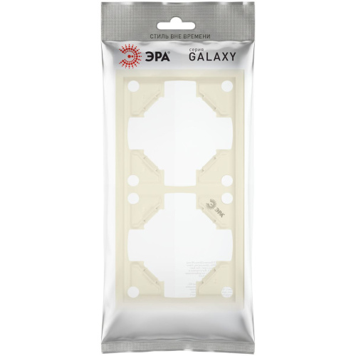 Рамка для розеток и выключателей ЭРА Galaxy 15-5002-02 на 2 поста слоновая кость Б0070845 фото 3
