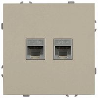 Розетка ЭРА Galaxy 15-3108-04 информационная двойная 2XRJ45 IP20 шампань Б0070762