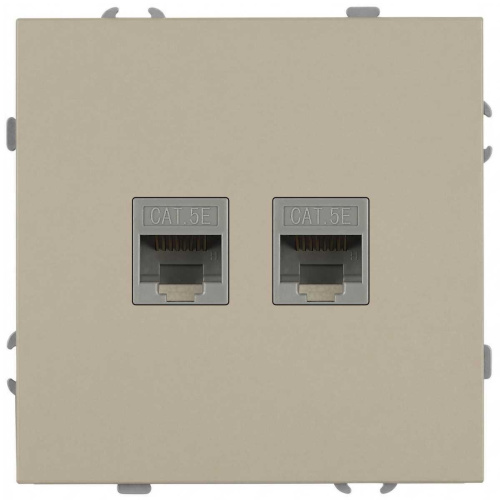 Розетка ЭРА Galaxy 15-3108-04 информационная двойная 2XRJ45 IP20 шампань Б0070762