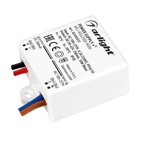 Блок питания ARJ-KE42350-MINI (15W, 350mA, PFC) Arlight 024903(1)