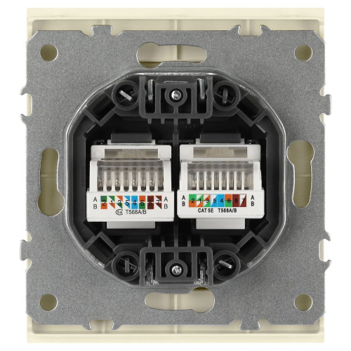 Розетка ЭРА Arktik 16-3108-02 информационная двойная 2XRJ45 слоновая кость Б0070485 фото 4