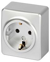Розетка ЭРА Эксперт 11-2203-03 2P+E Schuko IP20 16A-250В ОУ алюминий Б0063020