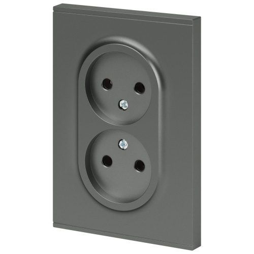 Розетка ЭРА Arktik 16-2107-06 без заземления двойная 2X2P 16А-250В графит Б0071686 фото 5 Розетка ЭРА Arktik 16-2107-06 без заземления двойная 2X2P 16А-250В графит Б0071686 фото 5
