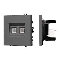 Механизм сдвоенной компьютерной розетки SCT-NOBE-MPC2-SFPL-GR (RJ-45, CAT6) Arlight 054315