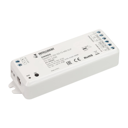 INTELLIGENT ARLIGHT Диммер SMART-0-10V-102-72-MIX-SUF (12-36V, 2x5A) (IARL, IP20 Пластик, 5 лет) 038182 INTELLIGENT ARLIGHT Диммер SMART-0-10V-102-72-MIX-SUF (12-36V, 2x5A) (IARL, IP20 Пластик, 5 лет) 038182