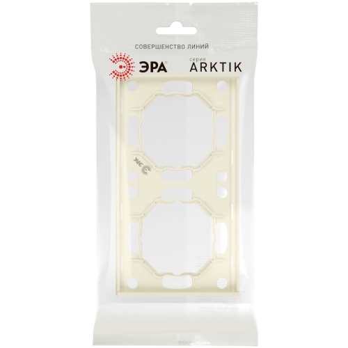 Рамка для розеток и выключателей ЭРА Arktik 16-5002-02 на 2 поста слоновая кость Б0070555 фото 3