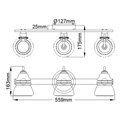 Бра для ванных комнат Kichler, Арт. KL-TALLAND3-PC-BATH фото 6