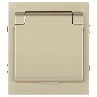 Розетка ЭРА Arktik 16-2103-04 с заземлением 2P+E Schuko со шторками с крышкой 16А-250В шампань Б0070437