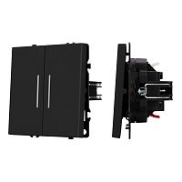 Механизм выключателя двухклавишный проходной LED SWT-NOBE-MKP2-SFPL-L-BK (230V, 10A) Arlight 054267