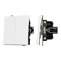 Механизм выключателя двухклавишный проходной SWT-TENDO-MKP2-PL-WH (230V, 10A) Arlight 054066
