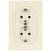 Розетка ЭРА Arktik 16-2104-02 двойная с заземлением 2X2P+E Schuko 16А-250В слоновая кость Б0070445