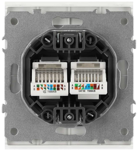 Розетка ЭРА Arktik 16-3108-01 информационная двойная 2XRJ45 белый Б0070484 фото 3