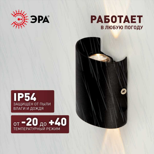 Уличный настенный светильник ЭРА Pictor WL57-2 BK Б0064544 фото 10