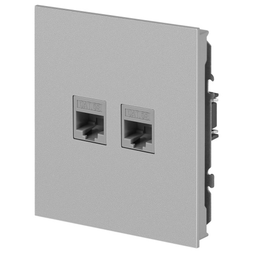 Розетка ЭРА Arktik 16-3108-03 информационная двойная 2XRJ45 алюминий Б0070486 фото 5