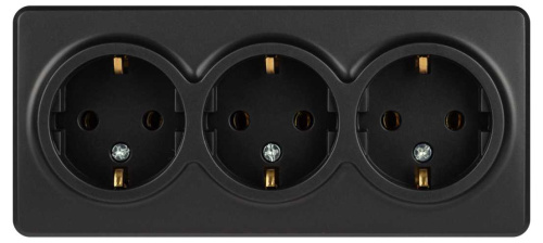 Розетка ЭРА Эксперт 11-2208-05 тройная с заземлением 3х2P+E Schuko IP20 16A-250В ОУ антрацит Б0063007 фото 4