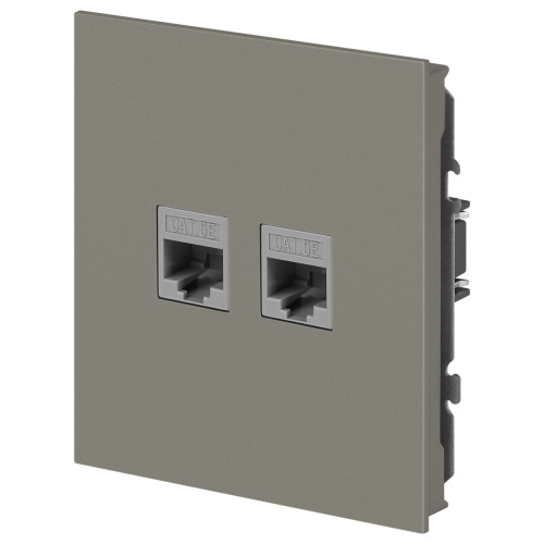 Розетка ЭРА Arktik 16-3108-07 информационная двойная 2XRJ45 титан Б0070490 фото 5
