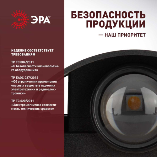 Уличный настенный светильник ЭРА Pictor WL57-2 BK Б0064544 фото 5