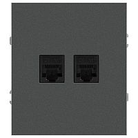 Розетка ЭРА Arktik 16-3108-06 информационная двойная 2XRJ45 графит Б0070489
