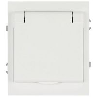 Розетка ЭРА Arktik 16-2103-08 с заземлением 2P+E Schuko со шторками с крышкой 16А-250В белый матовый Б0070441