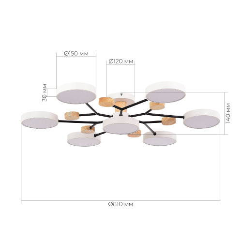 SLE6006-502-07 Светильник потолочный Белый/Белый LED 7*12W 3000K/4500K/6000K FAEMA фото 2