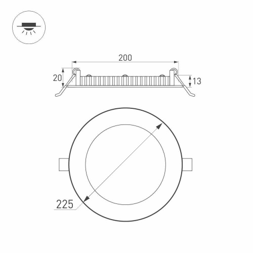 Встраиваемый светодиодный светильник Arlight DL-225M-21W Day White 020118 фото 2 Встраиваемый светодиодный светильник Arlight DL-225M-21W Day White 020118 фото 2