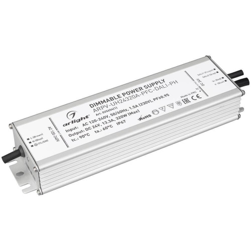 Блок питания Arlight ARPV-UH24320A-PFC-Dali-PH 24V 320W IP67 13,3A 025654(1) Блок питания Arlight ARPV-UH24320A-PFC-Dali-PH 24V 320W IP67 13,3A 025654(1)