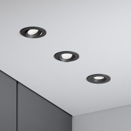 Светильник встраиваемый светодиодный Even черный 25094/LED фото 5